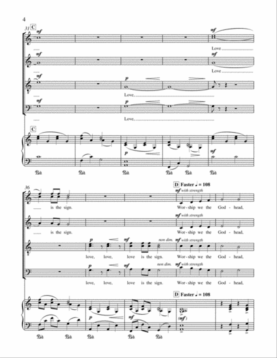 Rejoice!: 2. Love Came Down at Christmas 4-Part scores gallery preview page 5
