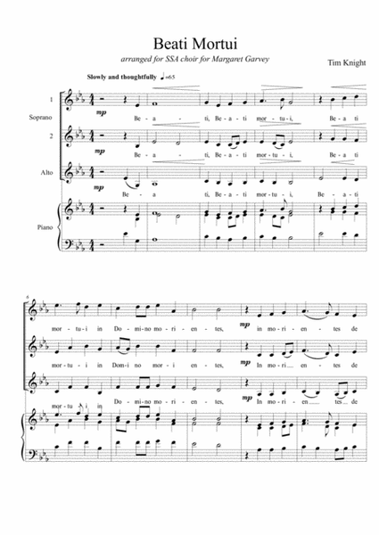 Beati Mortui by Tim Knight Choir - Digital Sheet Music