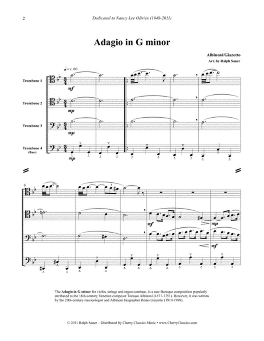 Adagio in G minor for Four Trombones