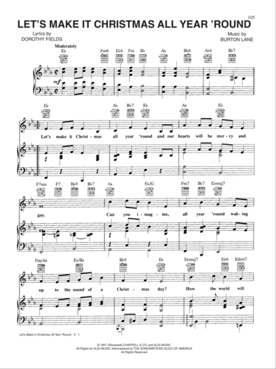 Let's Make It Christmas All Year 'Round Piano, Vocal, Guitar scores gallery preview page 1