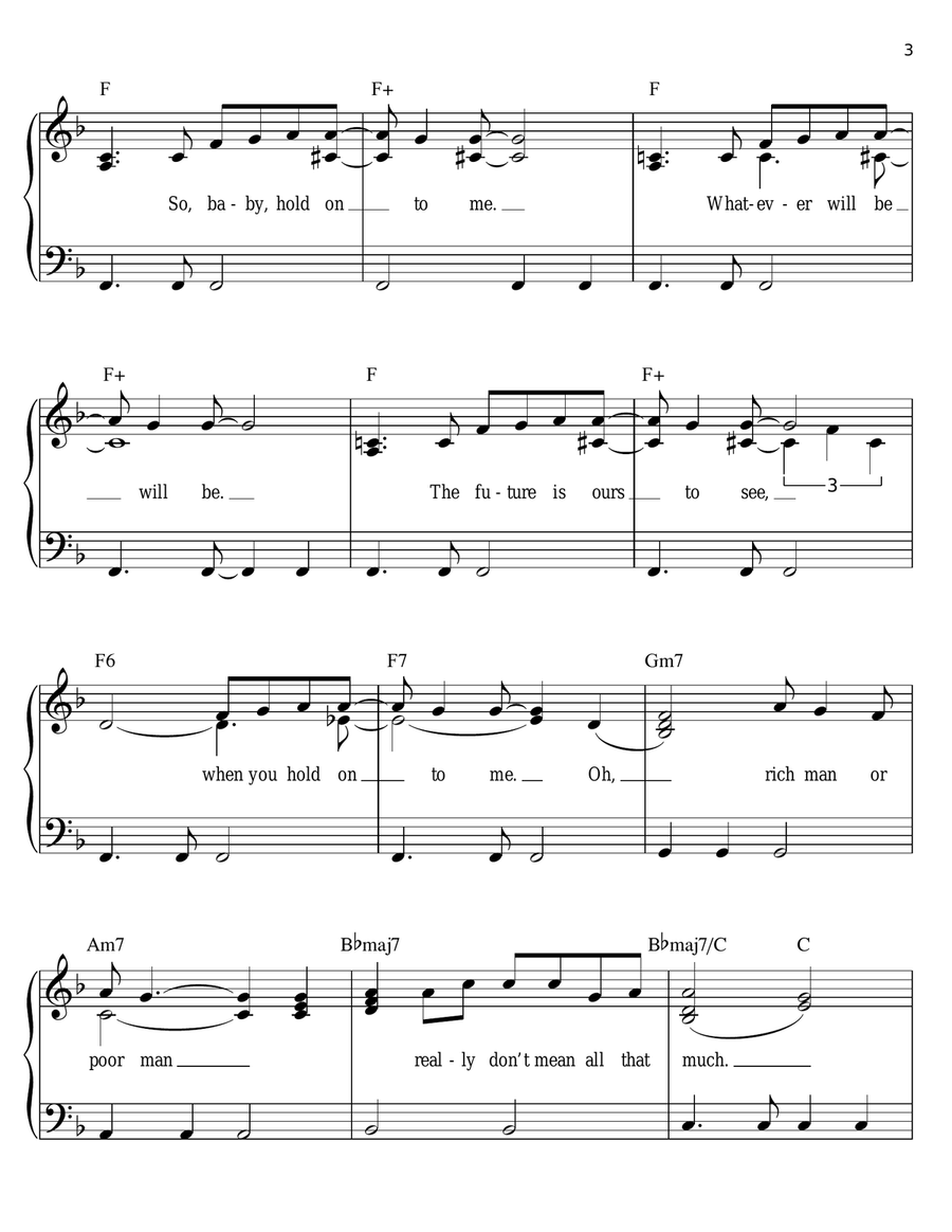 Baby Hold On Baby Hold On Easy Piano scores gallery preview page 3
