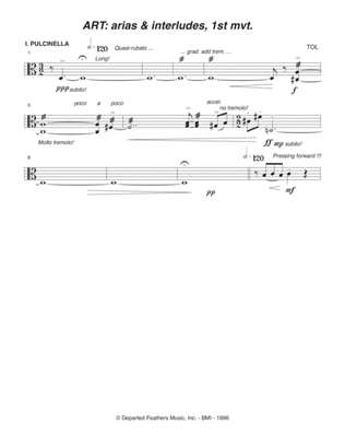 ART: arias & interludes ... Commedia dell'arte for String Quartet (1996, rev. 1997) viola part