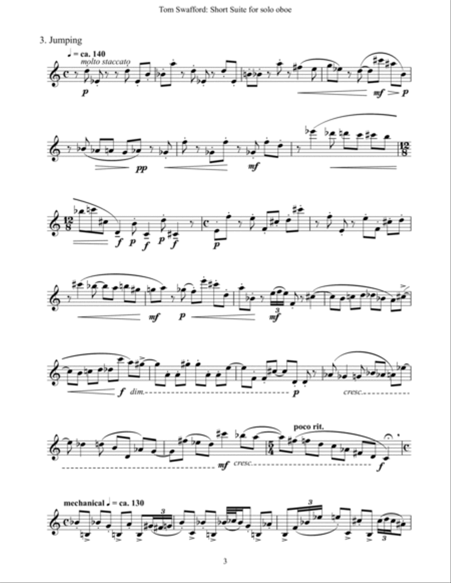 Short Suite for solo oboe Oboe Solo scores gallery preview page 3