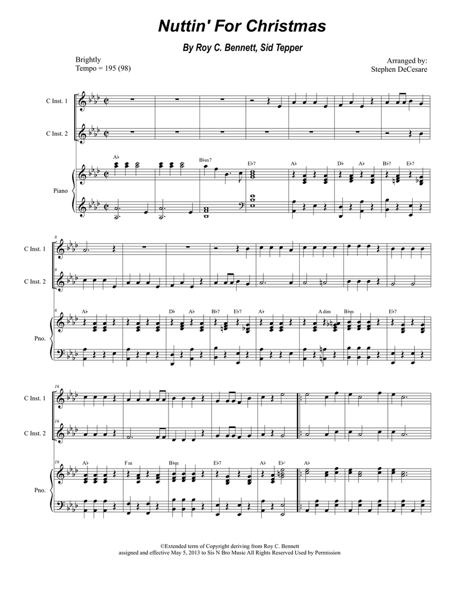 Nuttin' For Christmas Nuttin' For Christmas Flute scores gallery preview page 1
