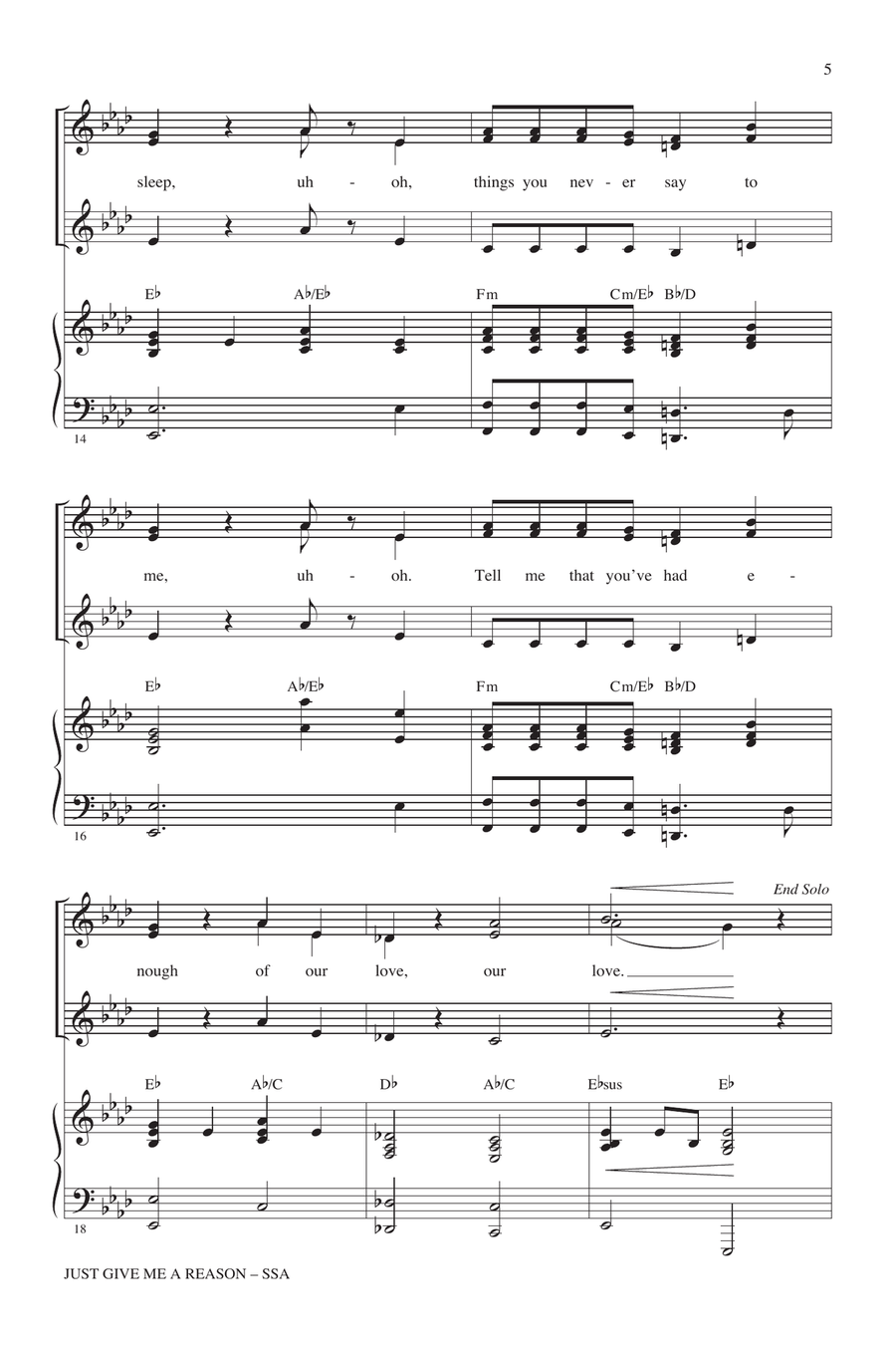 Just Give Me A Reason Just Give Me A Reason SSA scores gallery preview page 4