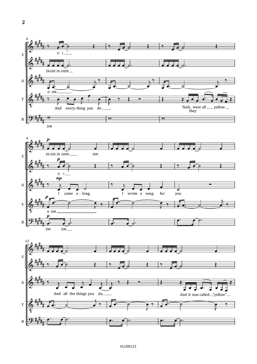 Yellow Yellow Divisi scores gallery preview page 6
