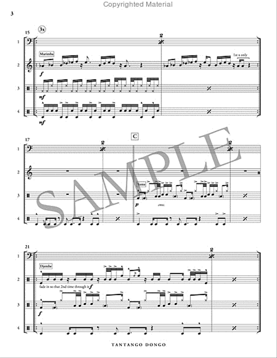 Tantango Dongo Percussion Ensemble scores gallery preview page 4