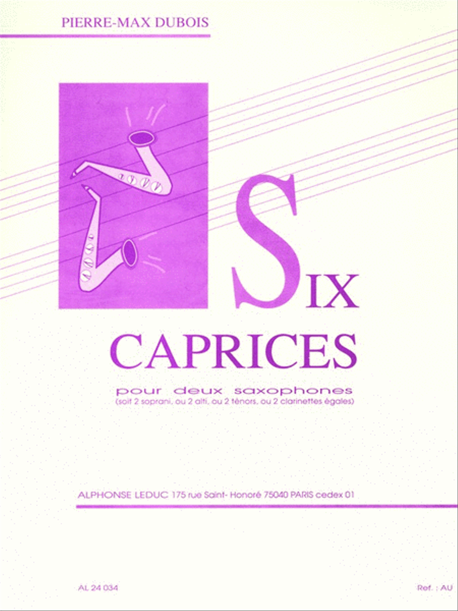 Six Caprices (two Saxophones) Saxophone Duet scores gallery preview page 1