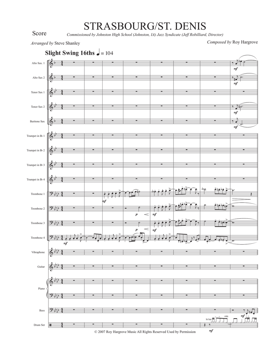 Strasbourg / St. Denis Jazz Ensemble scores gallery preview page 1