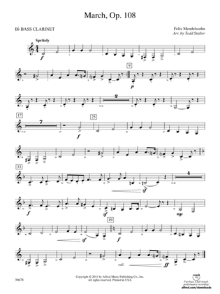 March, Op. 108: B-flat Bass Clarinet