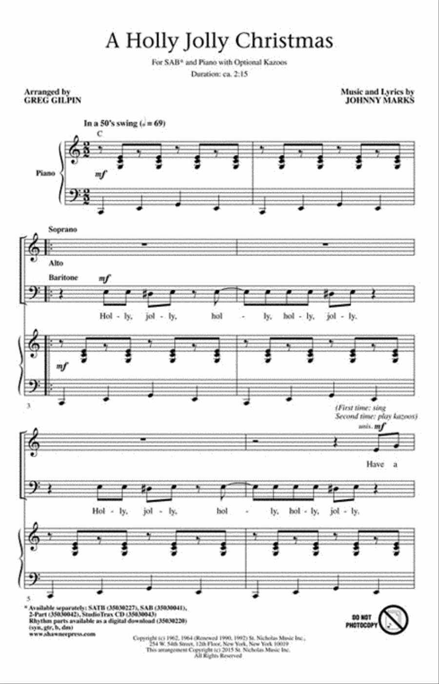 A Holly Jolly Christmas A Holly Jolly Christmas 3-Part scores gallery preview page 2