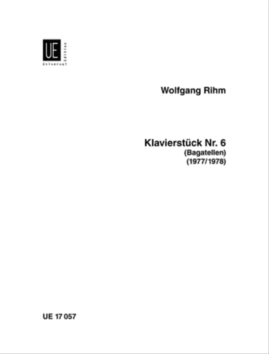 Piano Piece 6, (5 Bagatelles) Piano scores gallery preview page 1