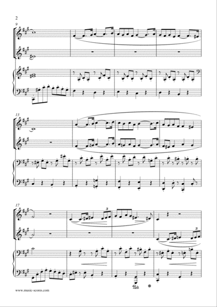 Op.50 Pavane - 2 Flutes and Piano Flute Duet scores gallery preview page 2