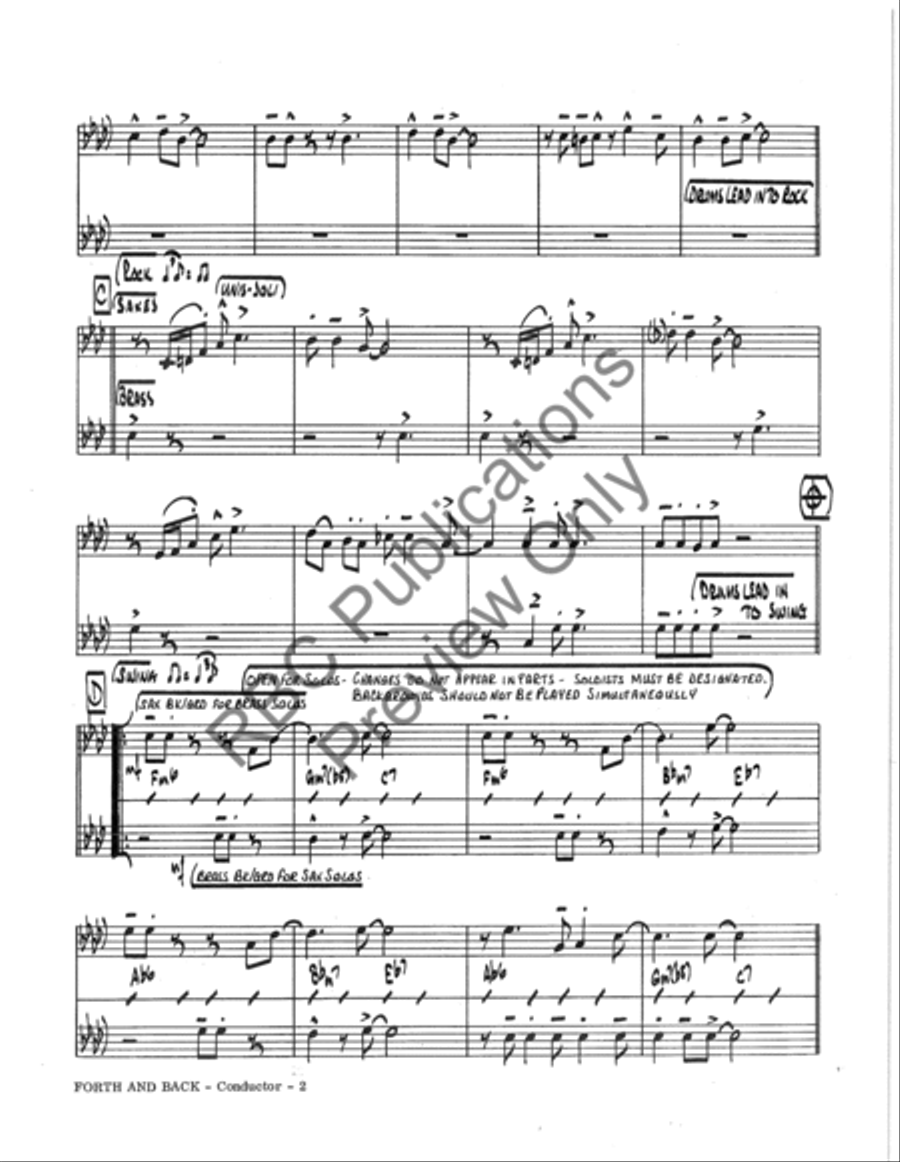 Forth And Back (Score) Jazz Ensemble scores gallery preview page 3
