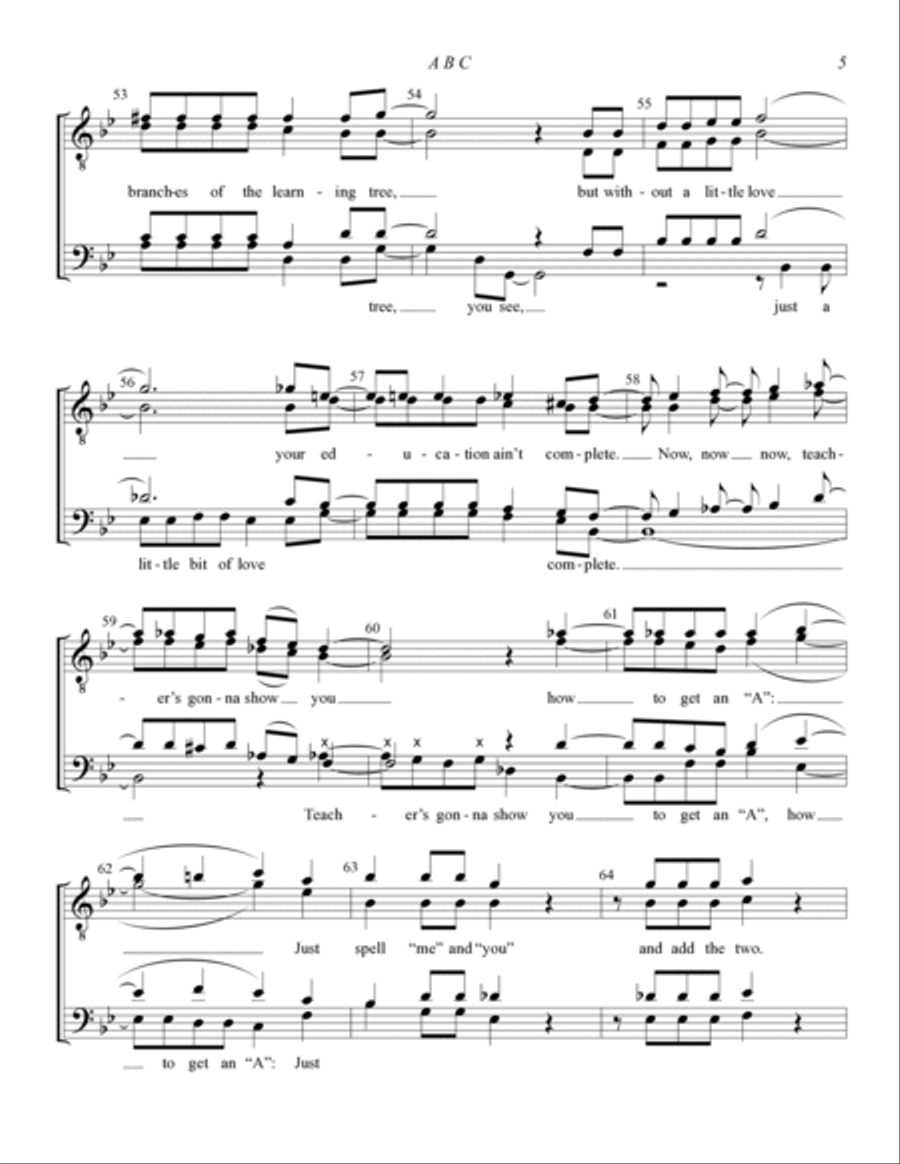 ABC (arr. David Wright) TTBB scores gallery preview page 5