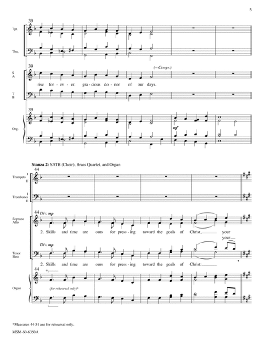 God, Whose Giving Knows No Ending (Downloadable Full Score)