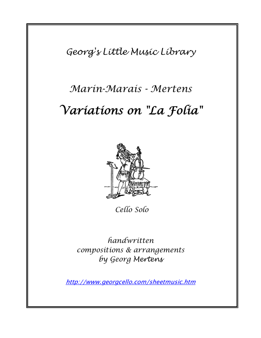 Book cover for M. Marin - Mertens: "La Folia" Variations - cello solo