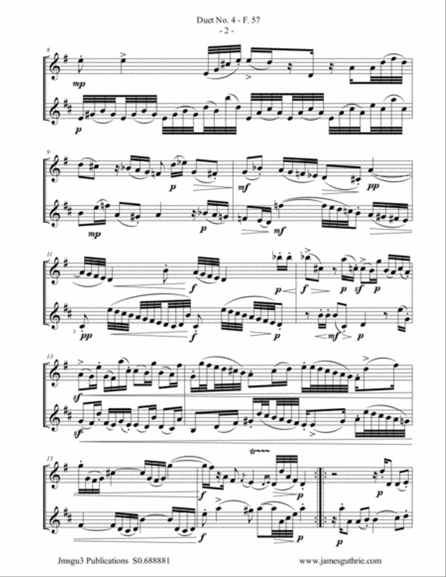 WF Bach: Duet No. 4 for Oboe & English Horn Woodwind Duet scores gallery preview page 2