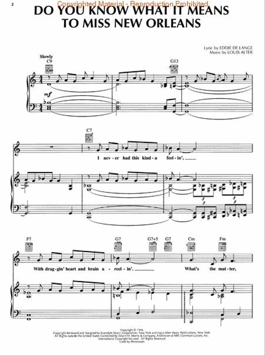 Do You Know What It Means to Miss New Orleans Piano, Vocal, Guitar scores gallery preview page 2