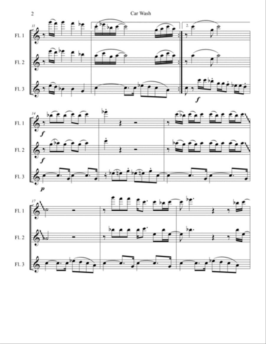 Car Wash Woodwind Trio scores gallery preview page 2