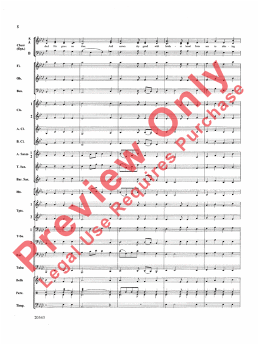 United We Stand (An American Medley) Concert Band scores gallery preview page 9