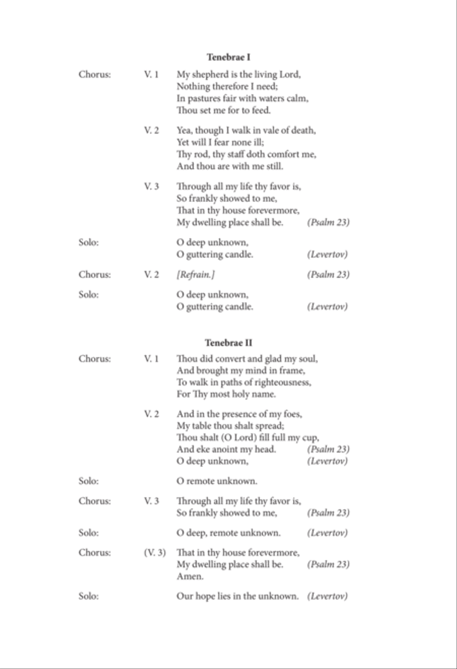 My Shepherd Is the Living Lord (Psalm 23): from Tenebrae (I-II) 4-Part scores gallery preview page 3