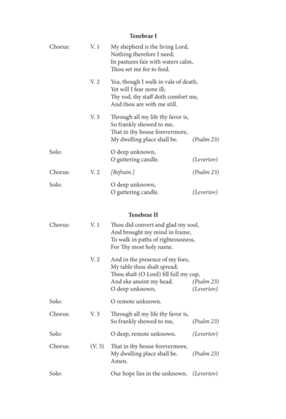 My Shepherd Is the Living Lord (Psalm 23): from Tenebrae (I-II) (Downloadable Choral Score)