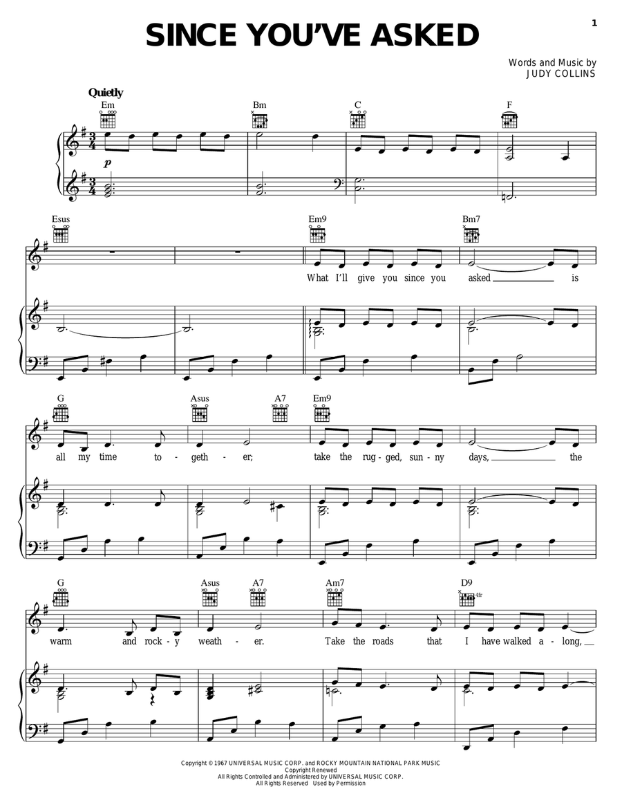 Since You've Asked Since You've Asked Piano, Vocal, Guitar scores gallery preview page 1