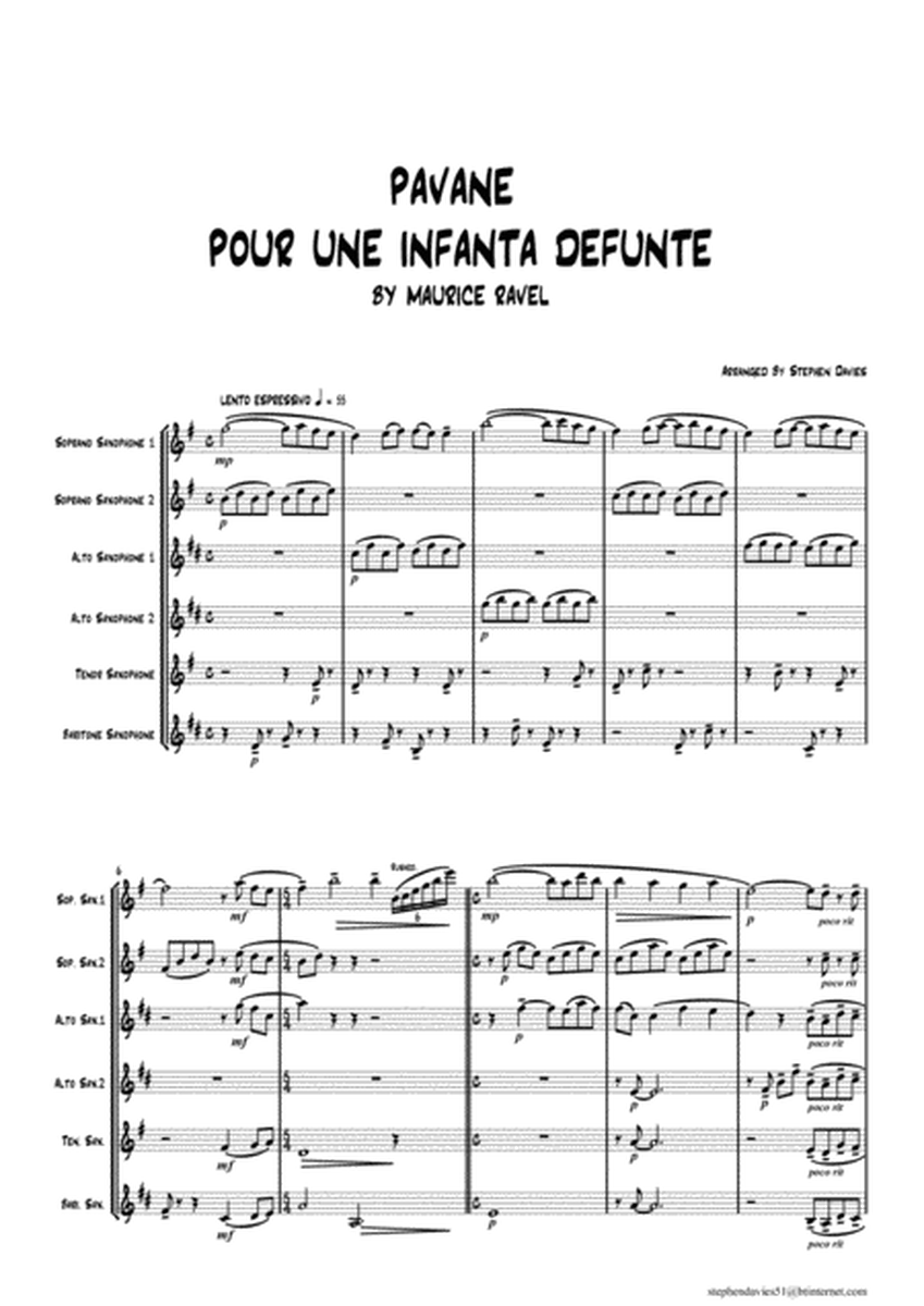 Pavane Pour Une Infanta Defunte by Ravel for Saxophone Sextet. image number null