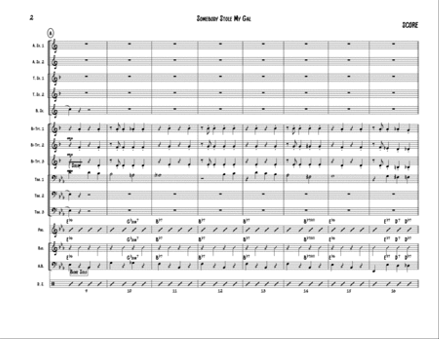 Somebody Stole My Gal - Score Jazz Ensemble scores gallery preview page 2