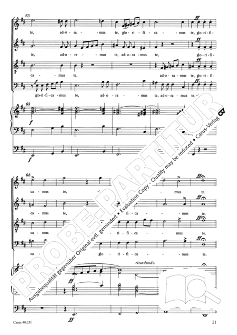 Mass in D Major (Missa in D) 4-Part scores gallery preview page 30
