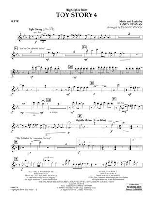 Book cover for Highlights from Toy Story 4 (arr. Johnnie Vinson) - Flute