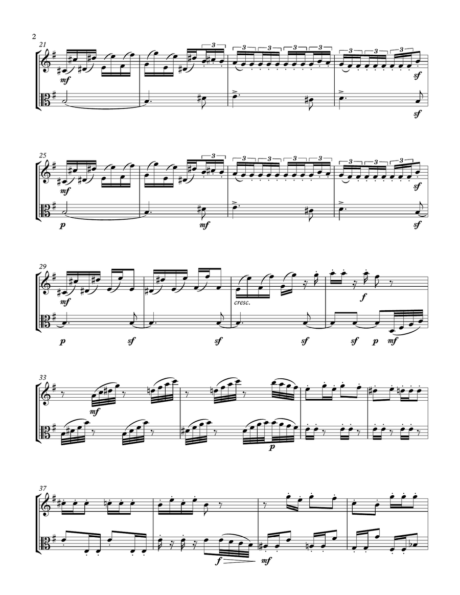 Dance of the Sugar Plum Fairy from The Nutcracker-Violin Viola Duet String Duet scores gallery preview page 2