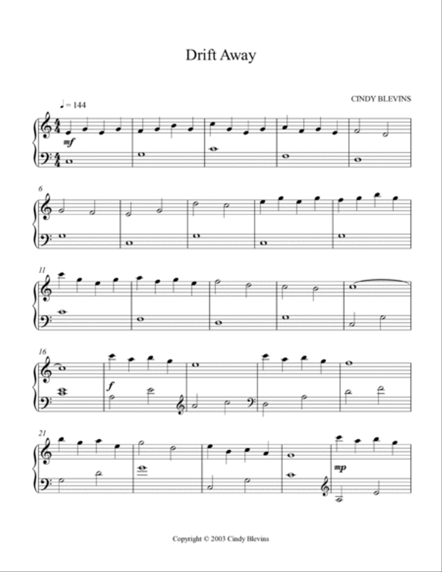 Drift Away, original solo for Lap Harp Lap Harp scores gallery preview page 2