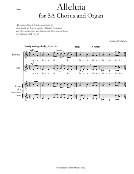 Alleluia (for SA Chorus)