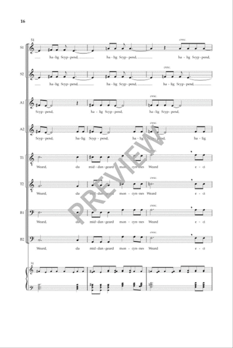 Caedmon's Hymn SSAATTBB scores gallery preview page 17