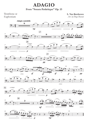 Book cover for Adagio from "Sonata Pathetique" for Trombone or Euphonium & Piano