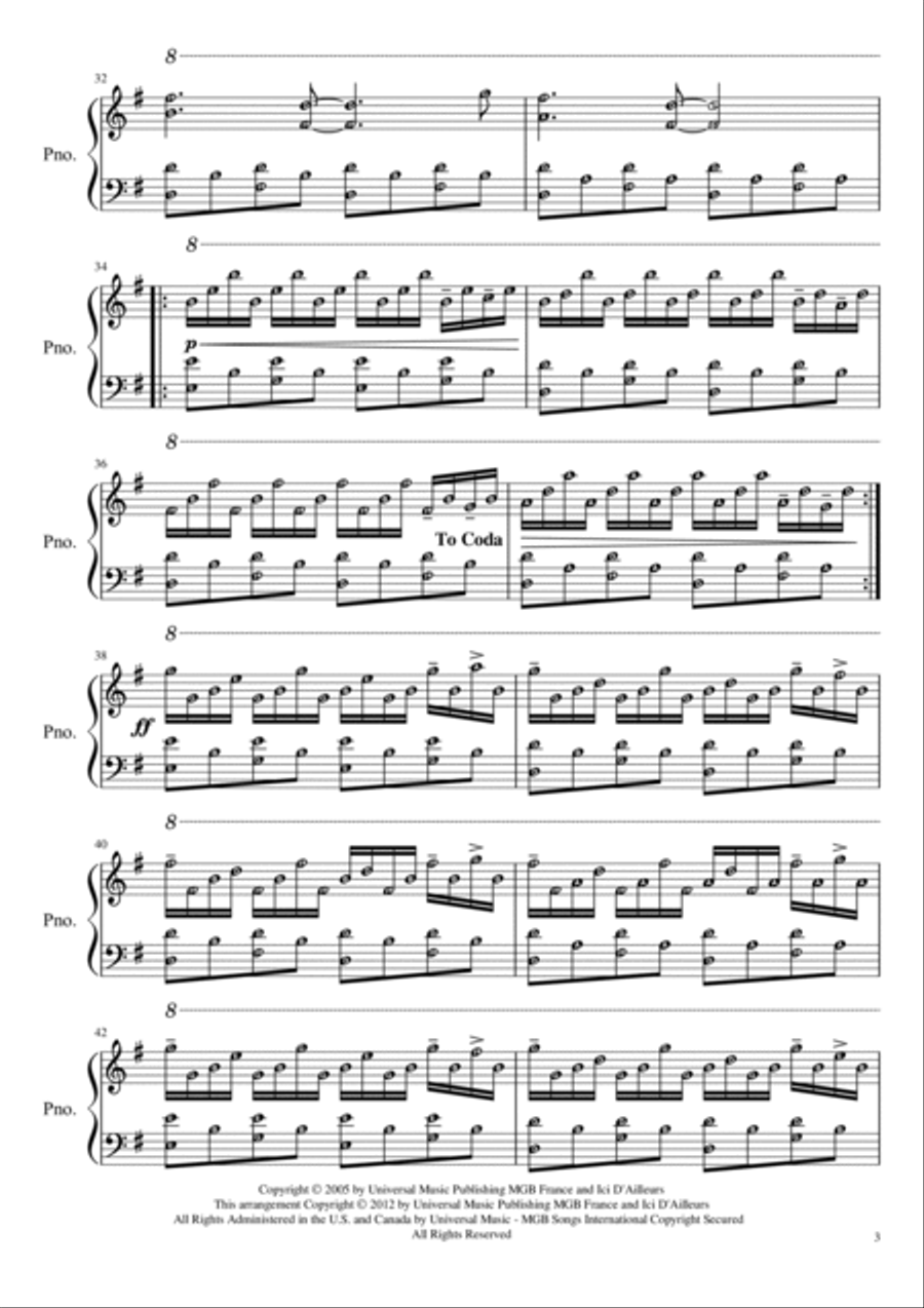 Comptine D'un Autre Été: L'après-midi Easy Piano scores gallery preview page 3