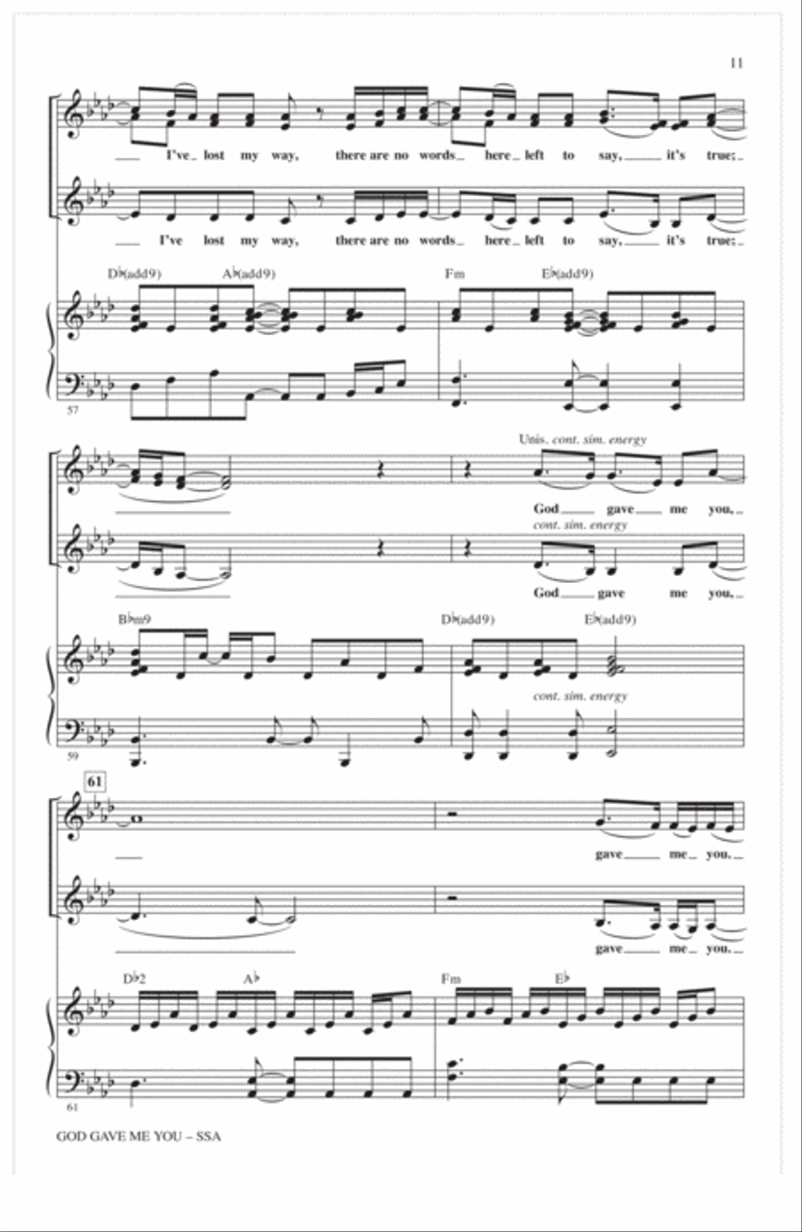God Gave Me You (arr. Alan Billingsley) SSA scores gallery preview page 10