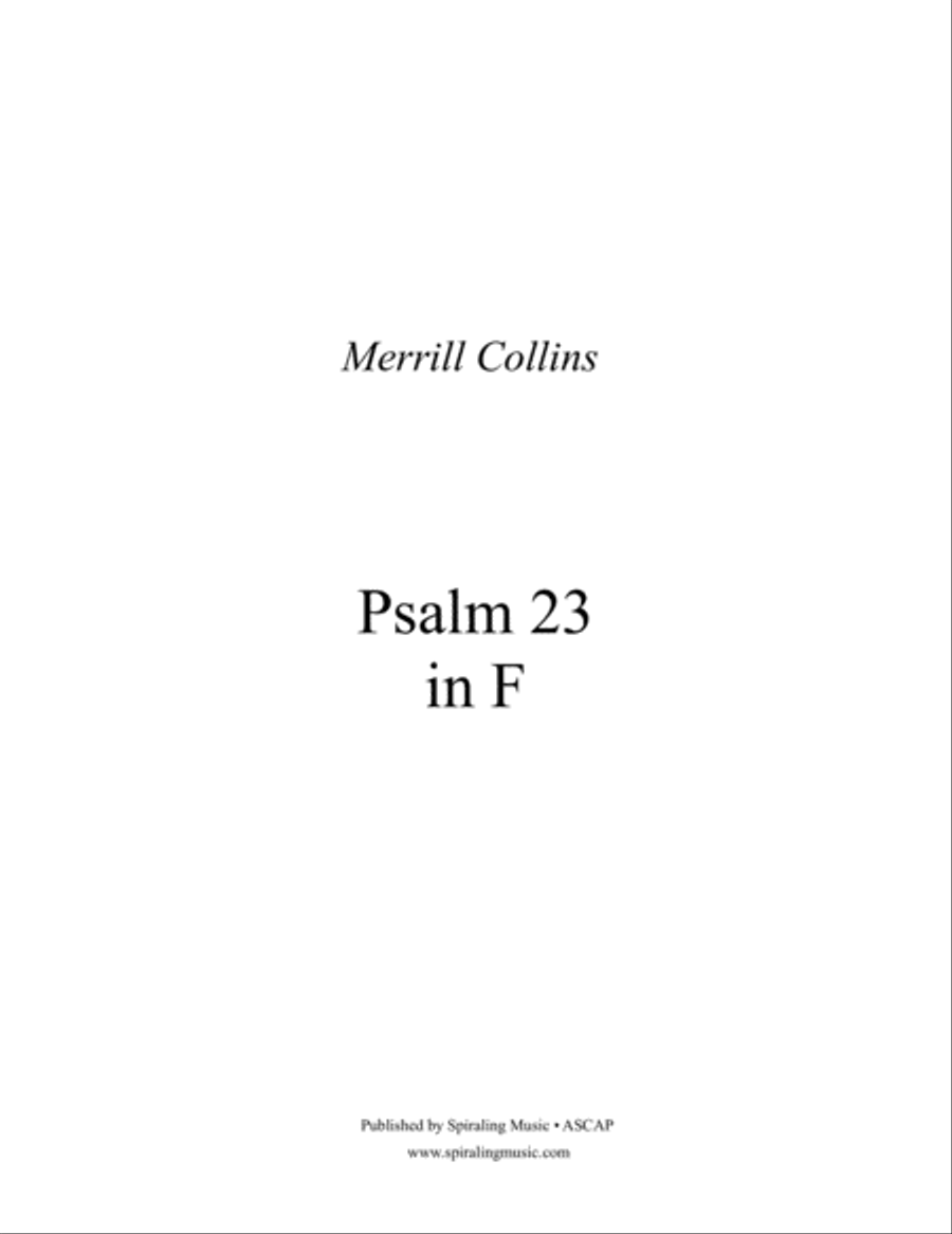 Psalm 23 in F - Full Score in F