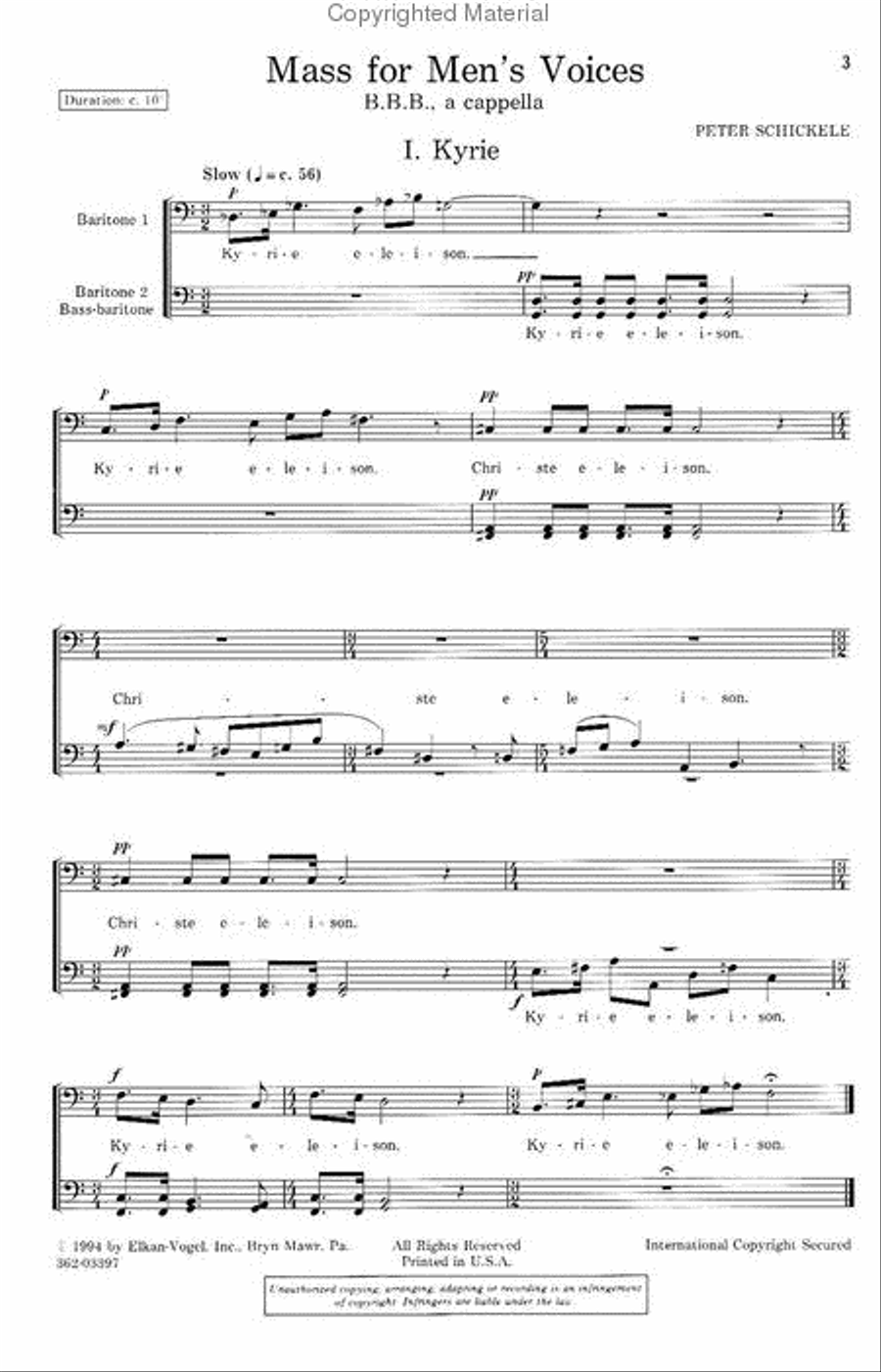 Mass For Men's Voices Mass For Men's Voices 3-Part scores gallery preview page 2