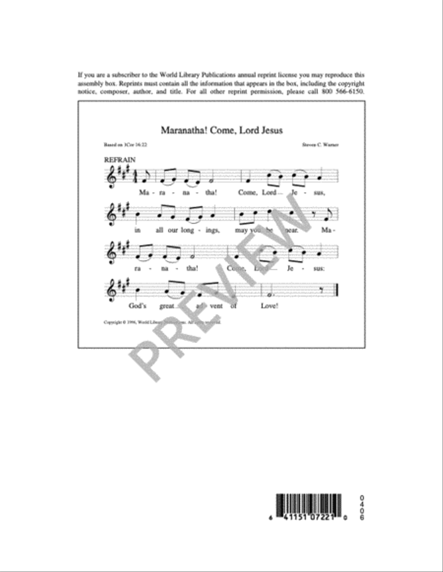 Maranatha Come Lord Jesus 4-Part scores gallery preview page 3
