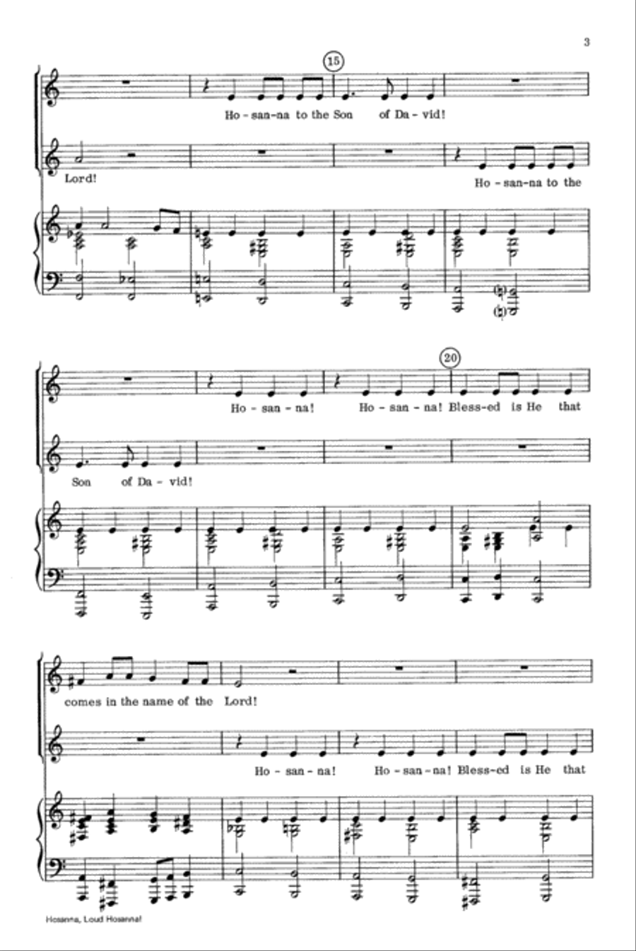 Hosanna, Loud Hosanna 4-Part scores gallery preview page 3