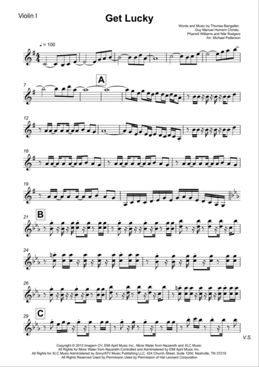 Get Lucky Get Lucky String Quartet scores gallery preview page 6