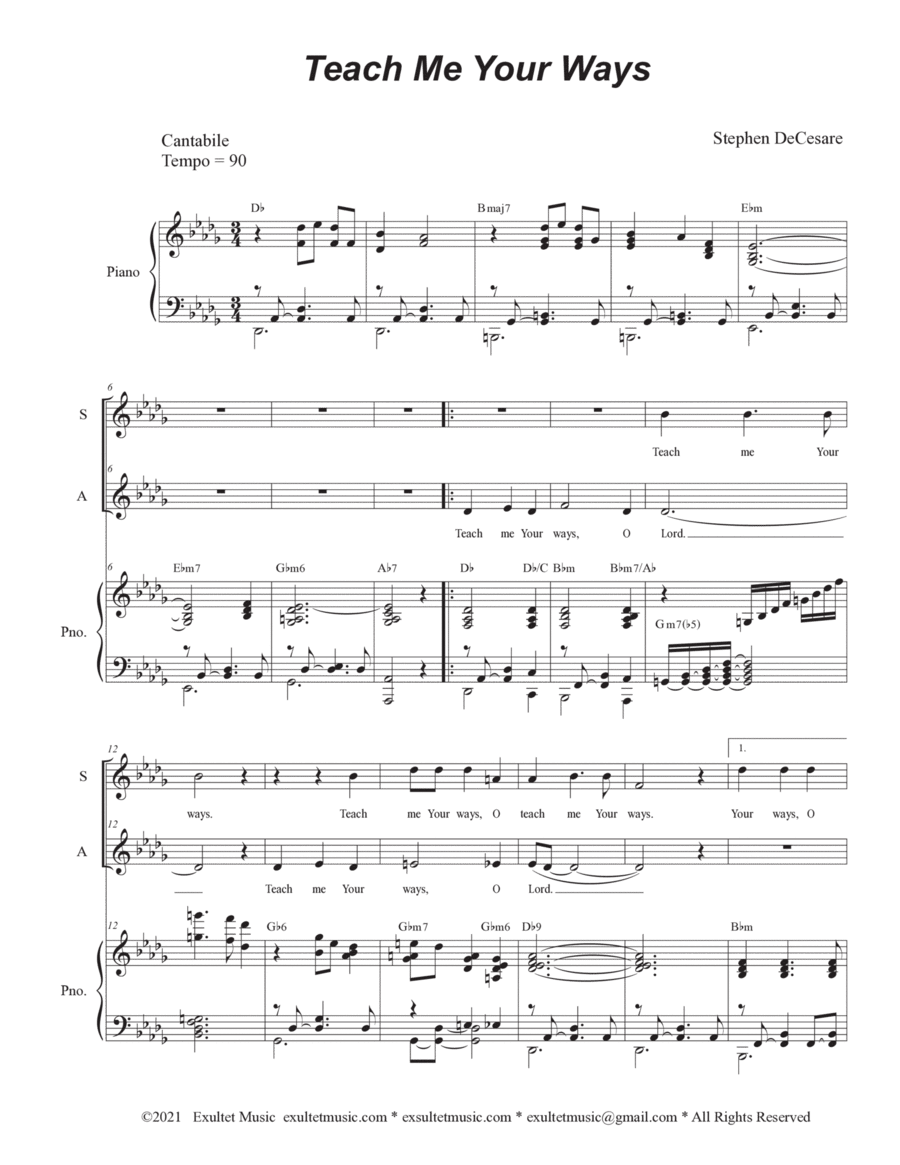 Teach Me Your Ways (2-part choir - (SA) image number null