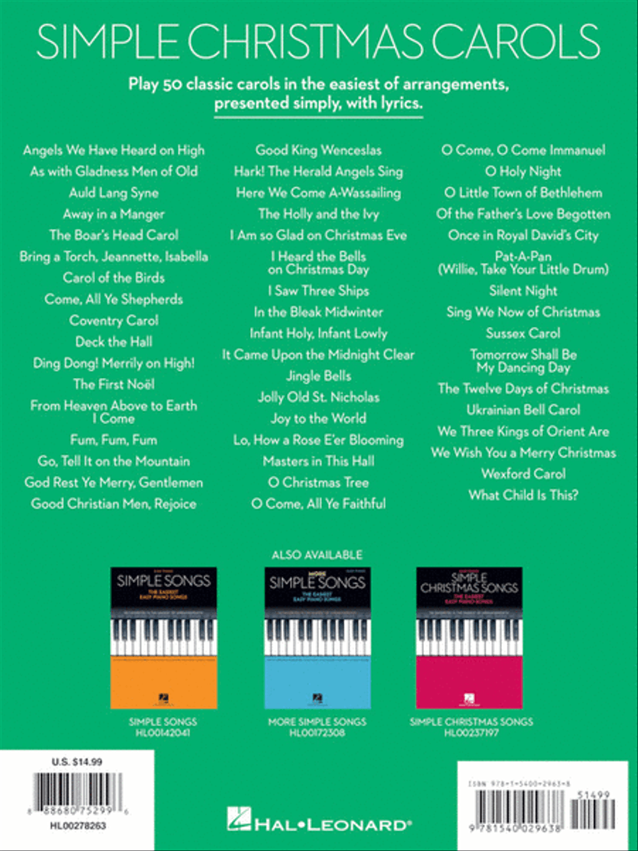 Simple Christmas Carols Easy Piano scores gallery preview page 6