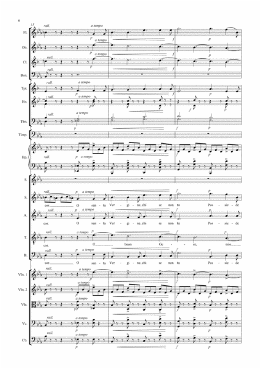 Dolcissima Maria for Soprano, Symphonic Orchestra and SATB Choir 4-Part scores gallery preview page 6