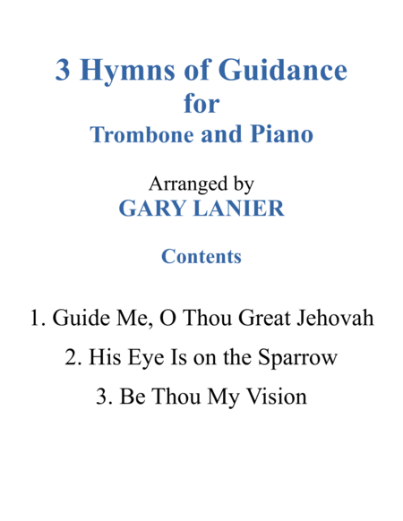 Gary Lanier: 3 HYMNS of GUIDANCE (Duets for Trombone & Piano) image number null
