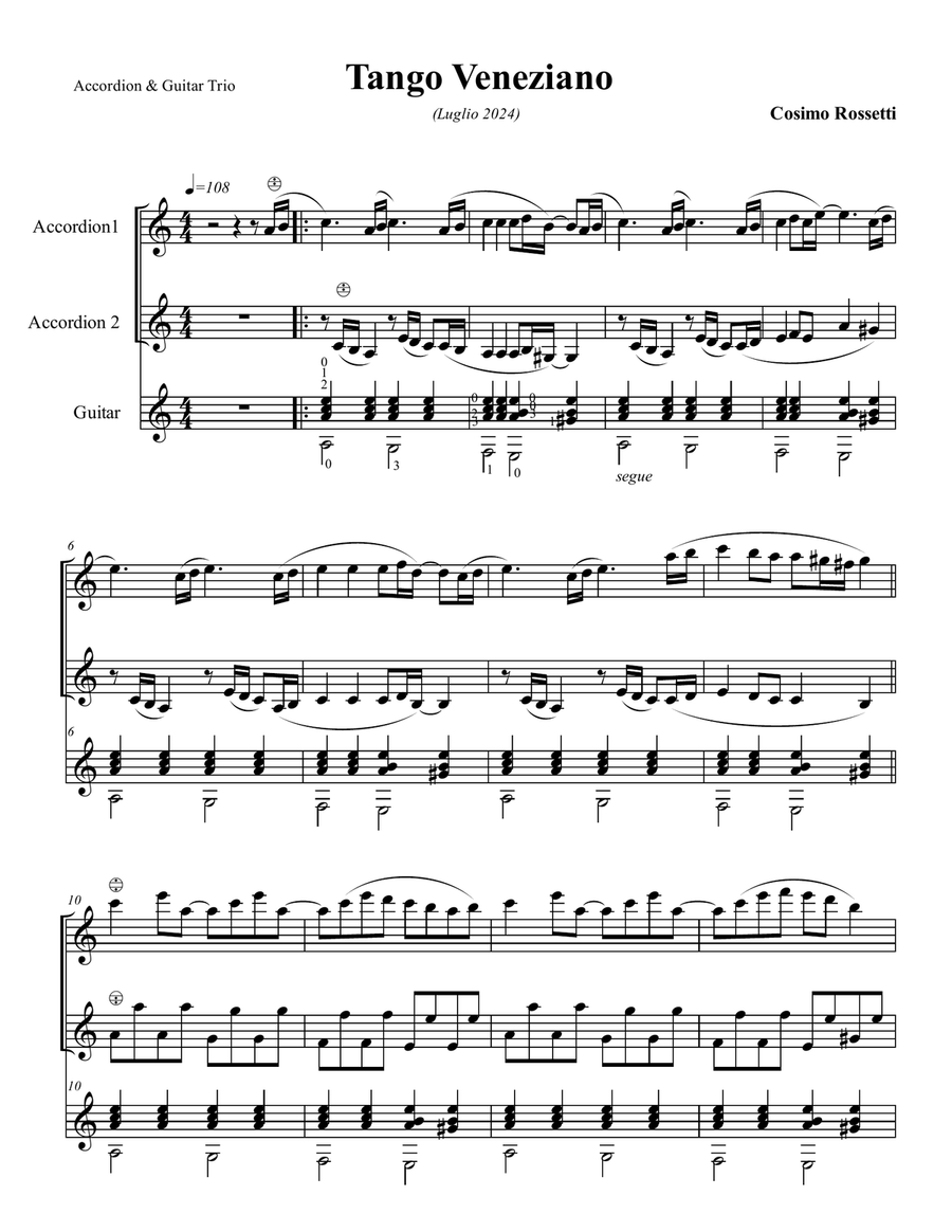 TANGO VENEZIANO Acoustic Guitar scores gallery preview page 5