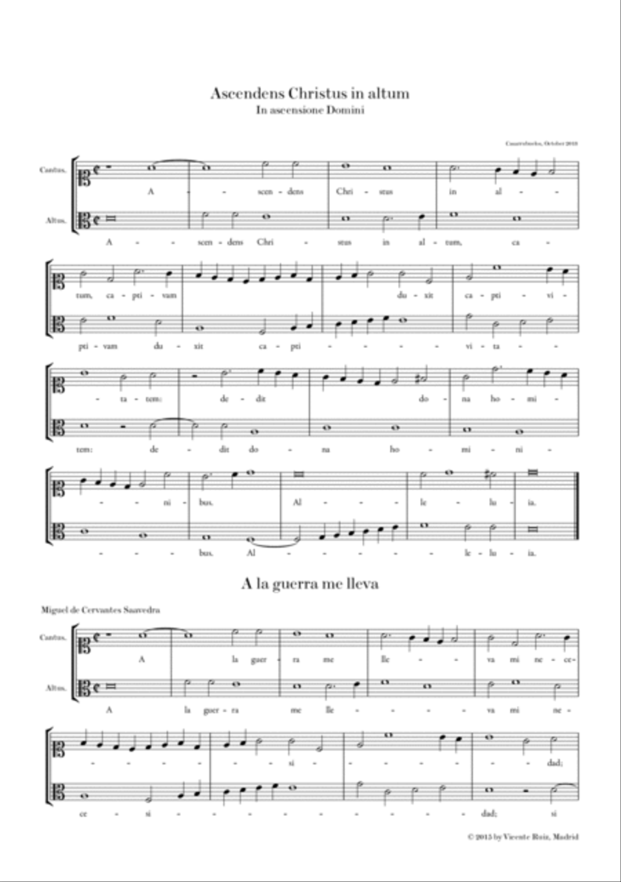 Ascendens Christus in altum / A la guerra me lleva SA scores gallery preview page 3